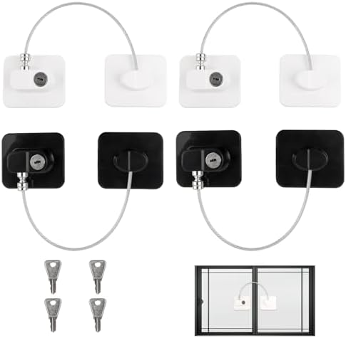 2 Lucchetti Frigorifero Con Chiave - Blocco Sicurezza Bambini Per Finestre E Armadi - Foto 9