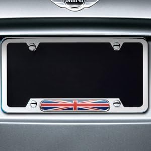 Mini Cooper 82120306810 Polished License Plate Frame "UNION JACK"