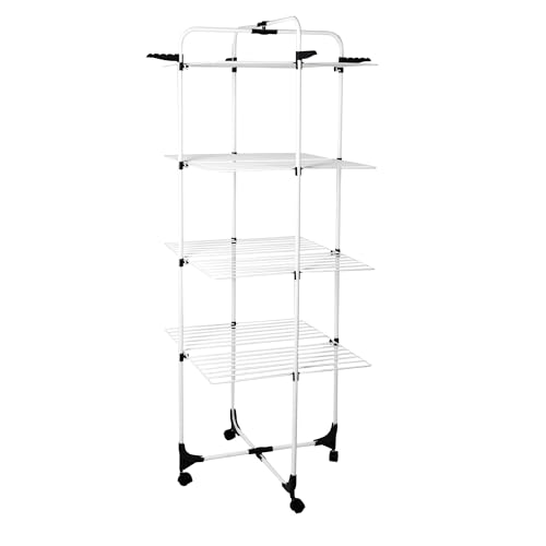 Yoursol Wäscheständer Turm Paris in Weiß, Turmwäscheständer faltbar...