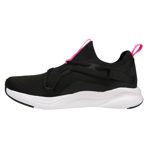 PUMA Puma SOFTRIDE Rift Slip On Running Shoe, Black-Luminous Pink White, 5 US Unisex Big Kid