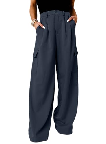 Dokotoo Women's Pants Lady Pants High Waisted Baggy Wide Leg Ladi...