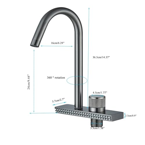 Robinet d'évier cascade multi-sorties d'eau mitigeur de cuisine pivotant monotrou