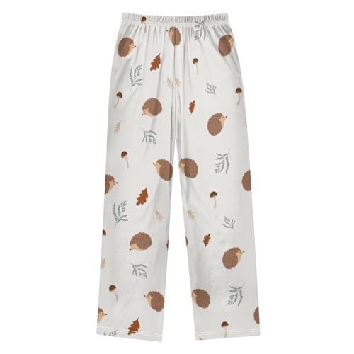 Hedgehog Leaves Boys Pants Boys Athletic Pants Long Pant for Boy with Pockets Wide-Leg Size 6-14Y2