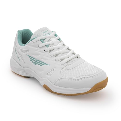 Image of Red Tape Women's Sneakers White Blue Pu Mesh Round Toe Lace-Up