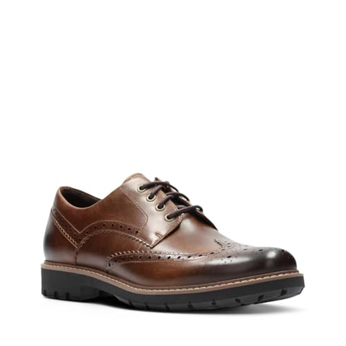 Clarks Homme Batcombe Wing Shoes, Dark Tan Lea, 43 EU