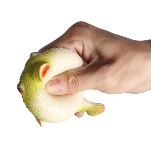 Image of Amitasha Realistic Puffer Fish Aquatic Animal Toy for Kids Squishy Figurines Rubber Sea Animal Soft Squeeze Toy for Boys Girls Lookalike Ocean Creatures Educational Gift