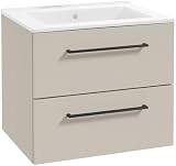 .Deftrans Meuble sous-lavabo suspendu de 60 cm - Ensemble de meubles de salle de bain avec lavabo moderne - Meuble de salle de bain avec meuble bas en cachemire mat - Meuble de salle de bain avec - 1