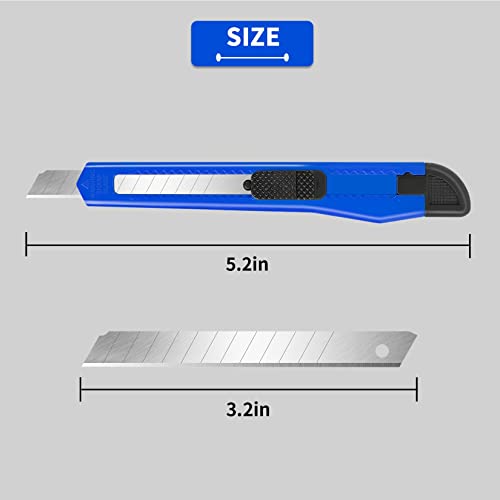 Image of DIYSLEF Knife 16-Pack Box Cutter Retractable, Box Knife Perfect for Home, Office Use, Small 9mm Snap-off Blades Utility Knife for Cardboard, Cartons, Disposable Box Cutters Bulk for Work
