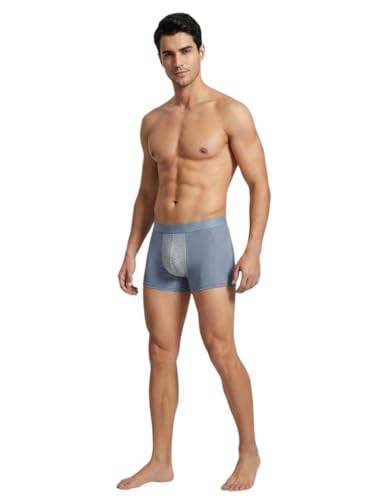 Image of Men's Padded Underwear - Nylon Ice Silk Breathable Boxer Briefs - Hip & Buttocks Enhancer and High-Elasticity Width (3.5cm) Shapewear for Men