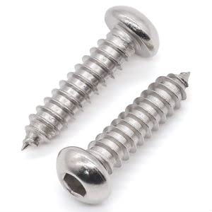Glvaner GVN65029-100 Pcs) M3 X 10Mm Button Head Socket Cap Self Tapping Screws 304 Stainless Steel 18-8 Wood Screws Sheet Metal Screws Full Thread Coverage thumb #2