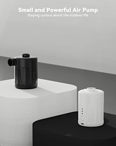 Axidi Electric Portable Air Pump, Small Mini Air Pump For Inflatables, 4000Mah Battery Usb Rechargeable Quick Inflator/Deflator Pump For Swimming Ring, Air Mattress Bed, Pool Toy, Storage Bag, White #TOP7