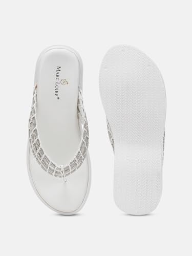 Image of Marc Loire Women's Embellished Slip-On Platform Heel Fashion Sandal for All Occasion
