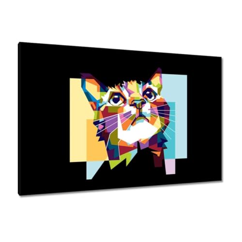 Chat abstrait impression sur toile haut de gamme décoration murale
