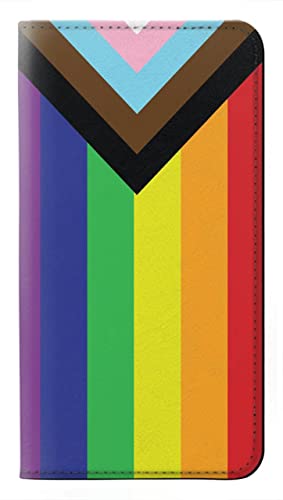 Étui flip Google Pixel 10 Pro en cuir avec porte-carte Pride Flag