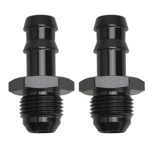 8AN Male Flare to 1/2 Hose Barb Fittings Straight Fitting Adapter Aluminum Black，Pack of 2 by JXFZLCYGCSM - Used condition - US$14.33