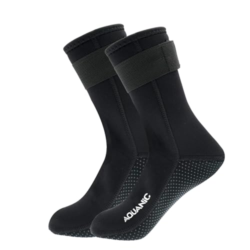 nitescuba Neoprene Diving Socks 3MM Anti-Slip Water Fin Swim Socks for Snorkeling Surfing Kayaking Swimming Scuba Diving Water Sports Outdoor Activities(Black L)