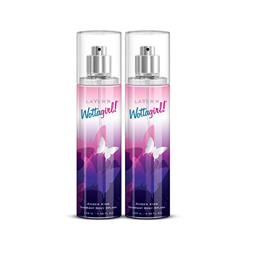Layer'r Women WottaGirl Amber Kiss Fragrant Body Splash | Long Lasting Liquid Fragrance (135Ml) (Pack Of 2)