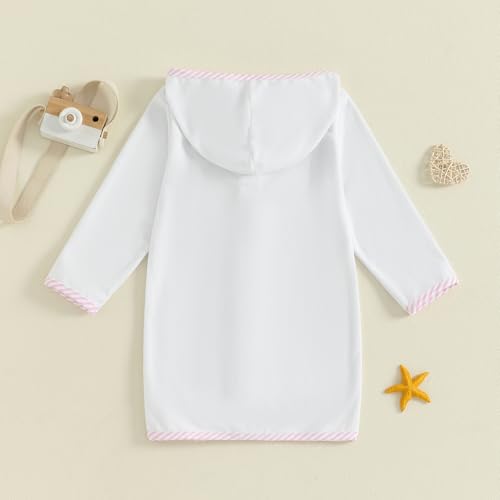 Image of Girls Boys Terry Cloth Swim Cover Up Zip Up Hooded Bathing Suit Coverup Wraps Kids Pool Beach Robe Cover-Up Kimono