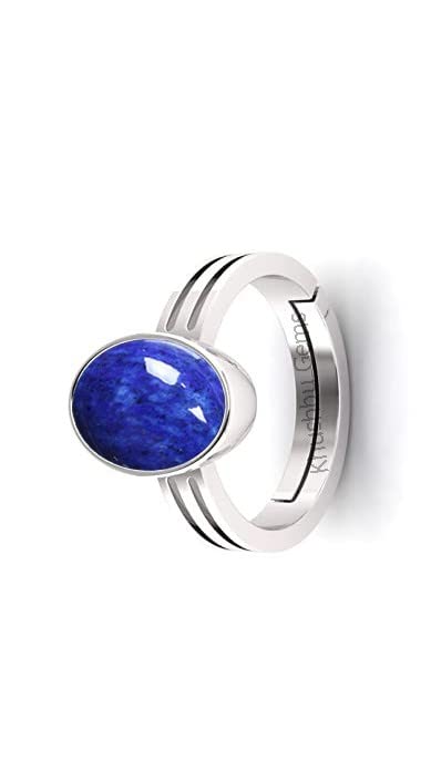 Pierre précieuse bleue Lajwart bague naturelle 7,42 carats 8,25 Ratti femme homme Small