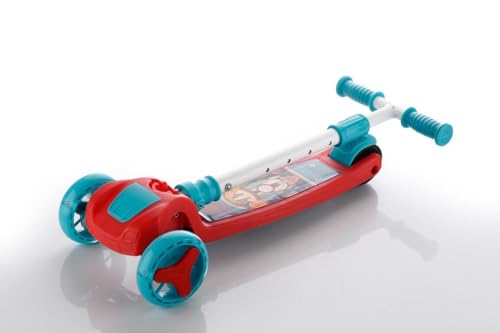 Image of JoyRide Road Runner The Smart and Smooth Stark Kids Skate Scooter, 3-Level Adjustable Handle, Anti-Slip Footplate, 3 PU LED Wheels, Rear Brake (RED)