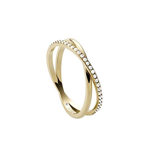 Fossil Ring Für Frauen Vintage Iconic, Höhe: 5,4mm Gold-Edelstahl-Ring,...