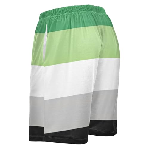 Pajama Shorts for Men Colorful Abstract Bright Rainbow Colors Athletic Pj Sleep Shorts Funny Custom Casual Pants S3