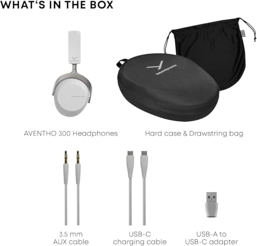 Image of beyerdynamic AVENTHO 300 Wireless Bluetooth Headphones, Over Ear, Active Noise Cancelling, USB-C Charging, 50 Hours Playtime, Ultra Comfortable, Dolby Atmos and Head Tracking, Black