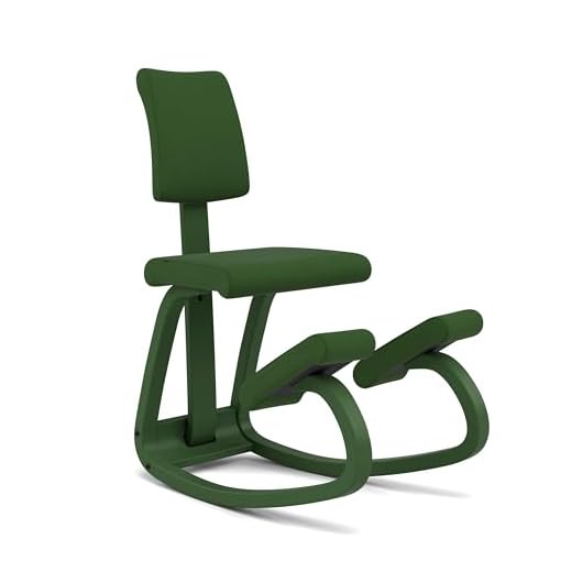 Varier Variable Plus Kniestuhl mit Rückenlehne Monochrom Forest – Ergonomischer Bürostuhl im Skandinavischen Design, Aktives Sitzen und Komfort – 10 Jahre Garantie