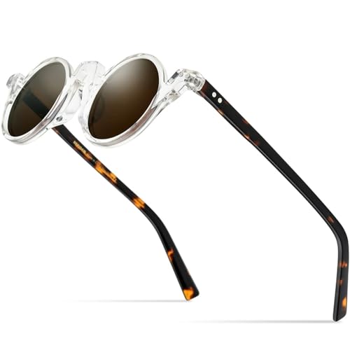 Lunettes de soleil rondes homme en acétate contre la fatigue oculaire