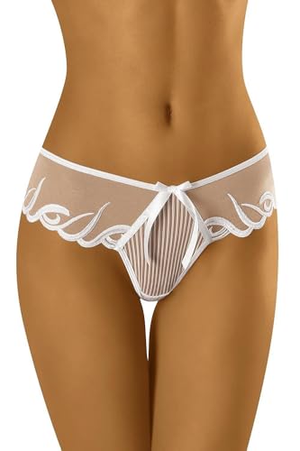 Wolbar Transparenter Damen String WB14, Weiß,M