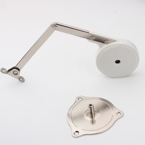 URPIZY Resorte de gas con amortiguación para tocador, mecanismo plegable, aleación de zinc, plata, resistente a los golpes y al calor, efecto de resorte uniforme, fácil montaje con base a presión