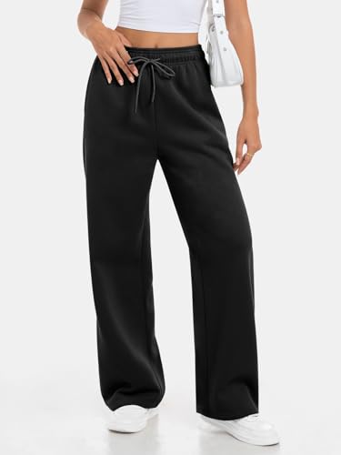 Fleece Sweatpants Women Wide Leg High Waisted Baggy Pants Drawstring Fall Outfits Fashion Teen Girl Athletic Joggers3