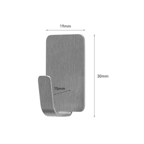 Image of Command Small Stainless Steel Metal Hooks 8 Hooks 10 Strips Holds up to 0.5 lb Removable Self Adhesive Hooks Great for Wall Decor