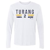 500 LEVEL Brice Turang Milwaukee Font Men's Long Sleeve T-Shirt (White, S)