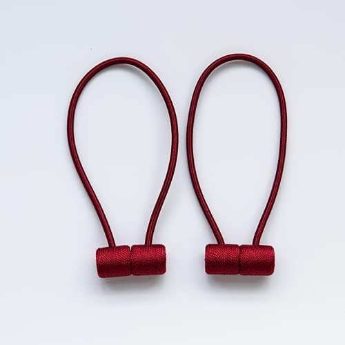 Curtain Tie Backs Strong Magnetic,Metal Curtain Tiebacks Hooks,Tie Clips Curtain Holdbacks Rings for Home Office Window Curtain Straps 1 Pair (beige)
