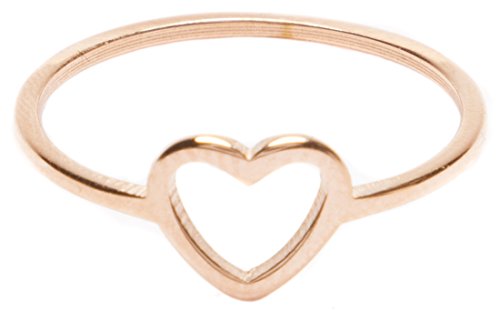Happiness Boutique Women Heart Ring in Rose Gold Delicate Ring Stainless Steel Jewelry