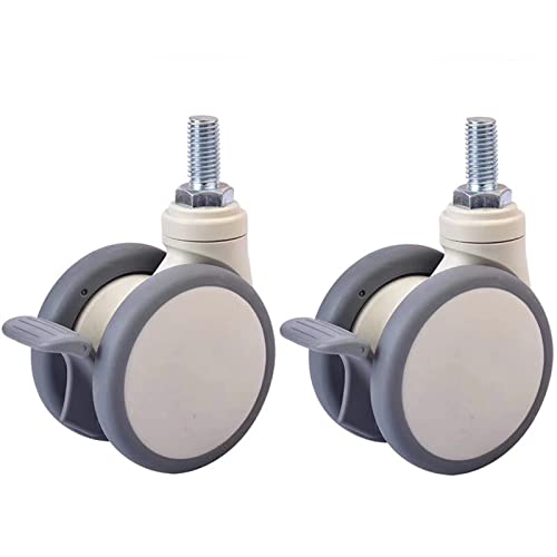 Ruedas blancas de 3 pulgadas de alta resistencia M12x25 con doble rodamiento 3