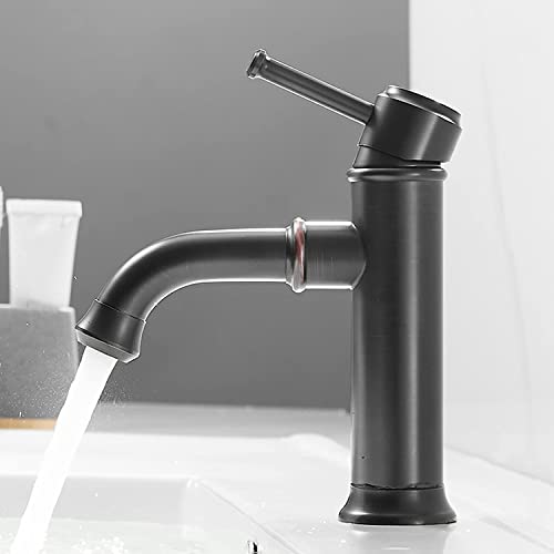 Mitigeur salle de bain noir antique à commande unique version haute