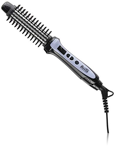 BERTA 3 in 1 Hot Brush & Hair Straightener & Curler Ceramic Dual Voltage 1.25in. Professional Hair Flat Iron US Plug
