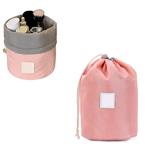 Maquillage Sac Organisateur Round Voyage Sac De Toilette Drawstring Trousse De Toilette Cosmétique Seau Ronde Pour Voyage