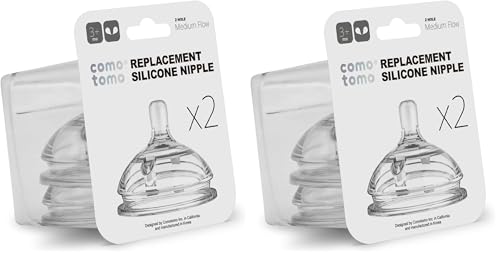 Image of Comotomo Silicone Nipple, Slow Flow | 0-3 Months | 2 Count