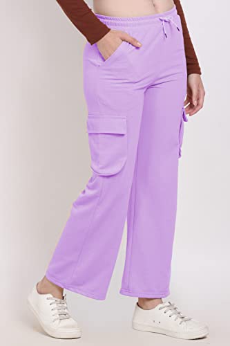 Image of Women's Cotton Fabric Stylish Cargo Pocket Lower /Sweatpants