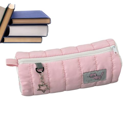 Xinhuju Estuche organizador de bolígrafos, estuche multifuncional, estuche para niñas, elegante estuche de lápices de gran capacidad, portátil y estable para el hogar y la escuela, rosa, ver