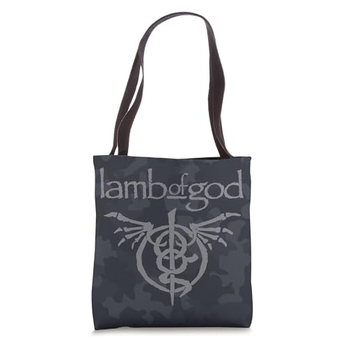 Bolso tipo tote con logo alado de Lamb of God y estampado camuflaje miniatura 1