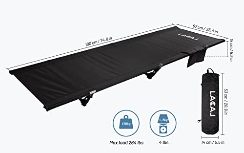 G2 Go2Gether Foldable 4Lb Camping Cot With Side Pocket, Durable Travel Tent Cot, Easy To Use For Woman & Man, Comes With Storage Bag #TOP6