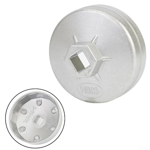 Feeshoppher 1 llave de filtro de aceite de aluminio, herramienta tipo tapa para una fácil extracción del filtro de aceite, se adapta y más (903)
