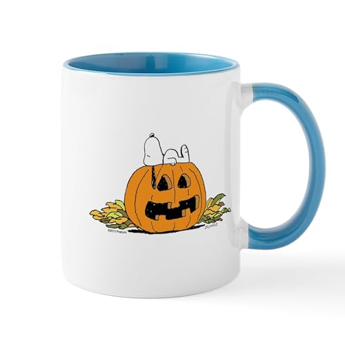 CafePress Snoopy Jack O Lantern 11 Oz Ceramic Mug 11 oz (325 ml) Ceramic Coffee Mug