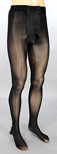 Glossy Mens Pantyhose with Fly Pouch2