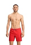 PUMA Herren Puma Middellange zwembroek voor heren, zichtbaar trekkoord Badehose, Rot, XL EU