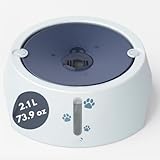 BARKING&MAD no Spill Water Bowl for Dogs 73.9oz (2.1L) - Anti-gulping, Slow Water Feed Dispenser for Large and Medium-Sized Breeds for Slow Drinking and Messy gulping Sloppy Drinkers